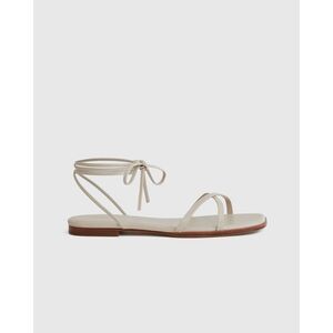 Quince Womens 100% Leather Wrap Sandal Almond Shoes 8